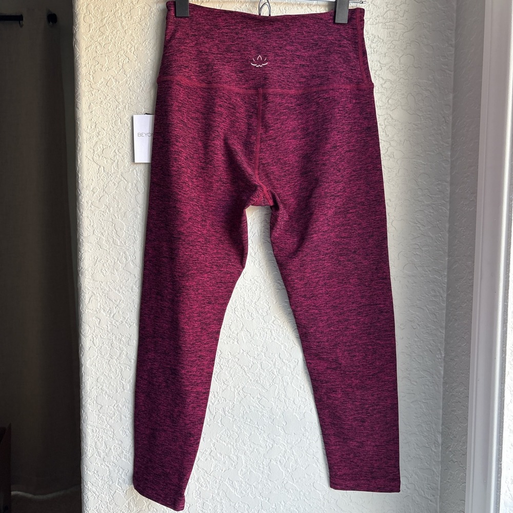 Beyond Yoga Womens L Cropped Leggings Magenta Space Dye High‎ Waisted